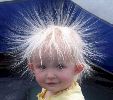Kid with static hair